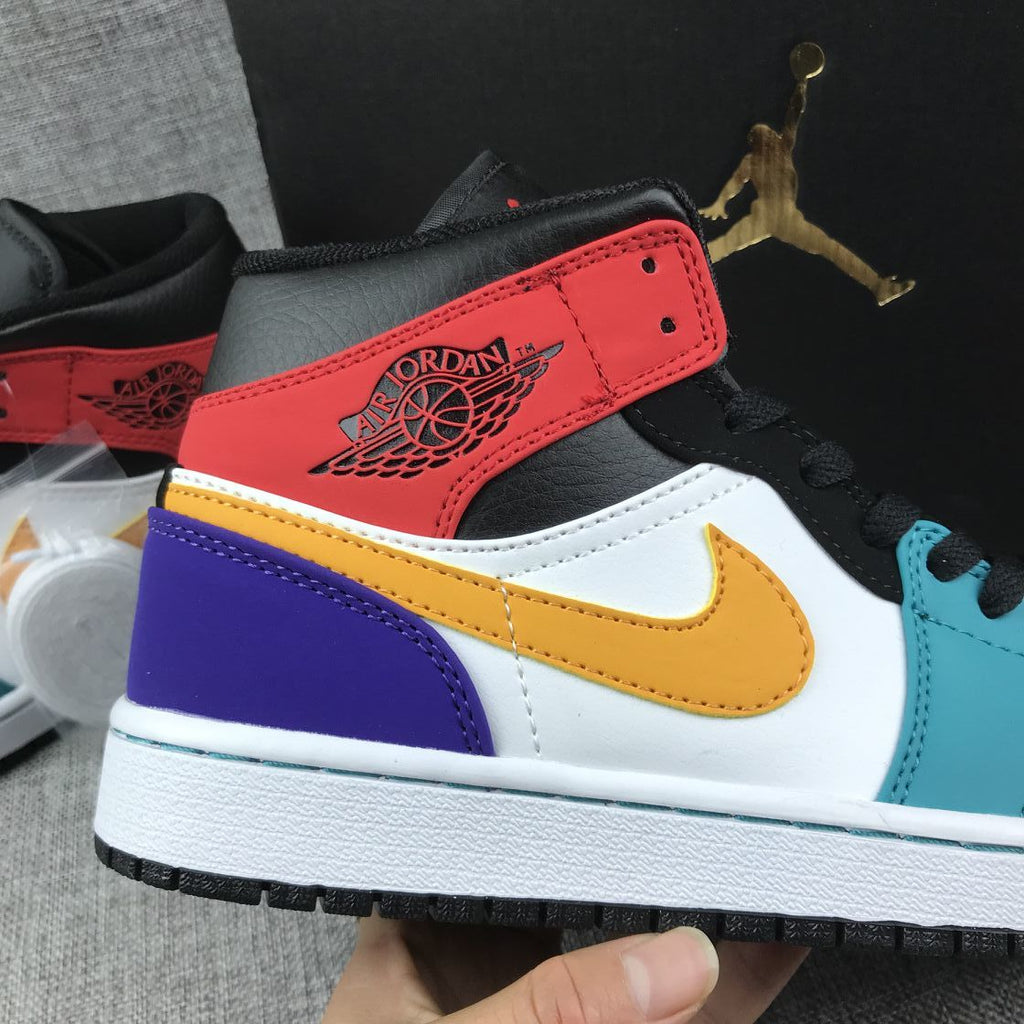 Jordan 1 Mid High-Top Sneakers in Multicolor - product image from the listing.