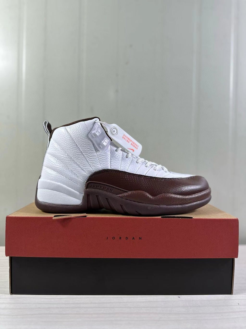 Air Jordan 12 Retro White Brown FZ5026-100 Sneakers - product image from the listing.