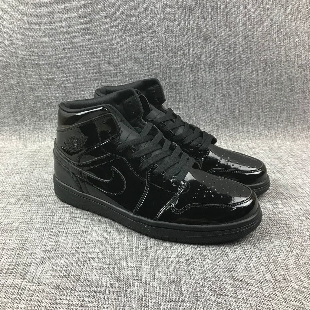 Black Patent Sneakers - Air Jordan 1 Mid BQ6472-002 - product image from the listing.