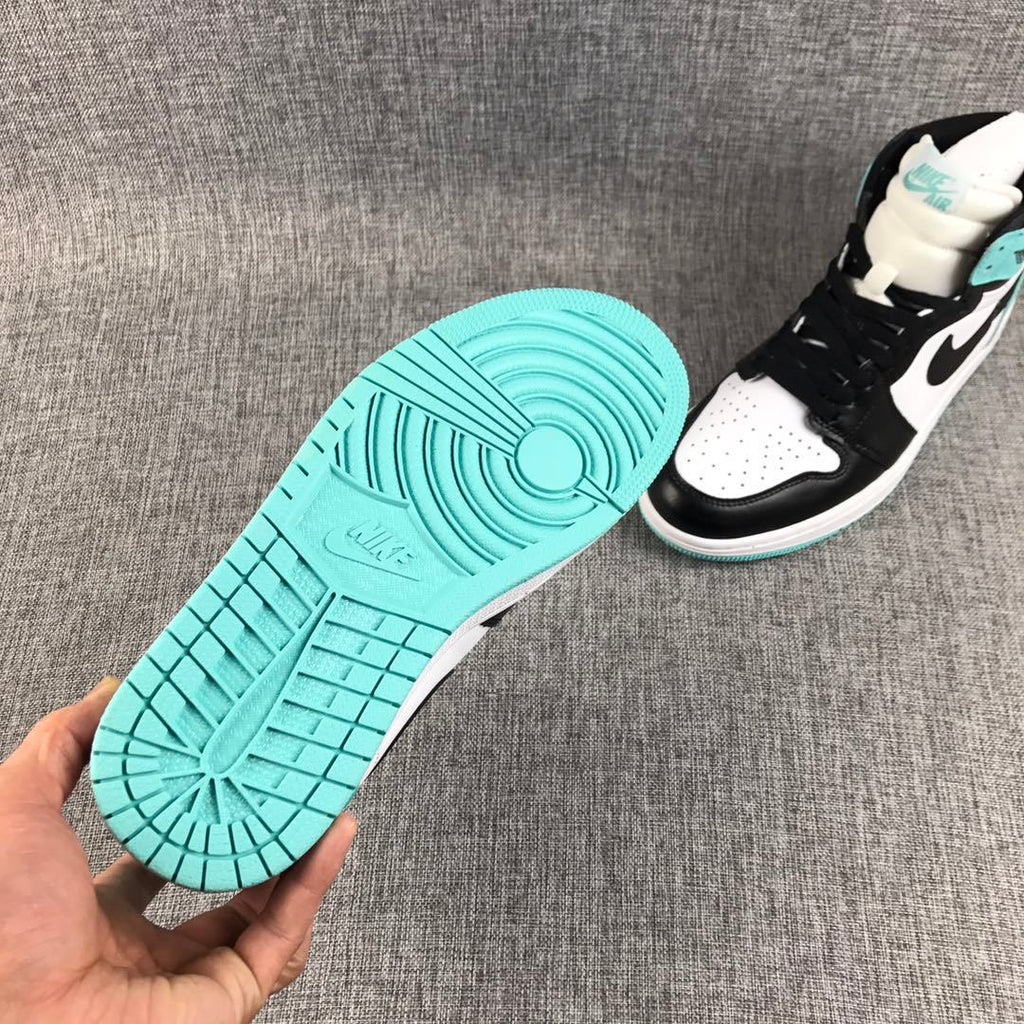 Air Jordan 1 High Mint Green Black White Sneakers - product image from the listing.