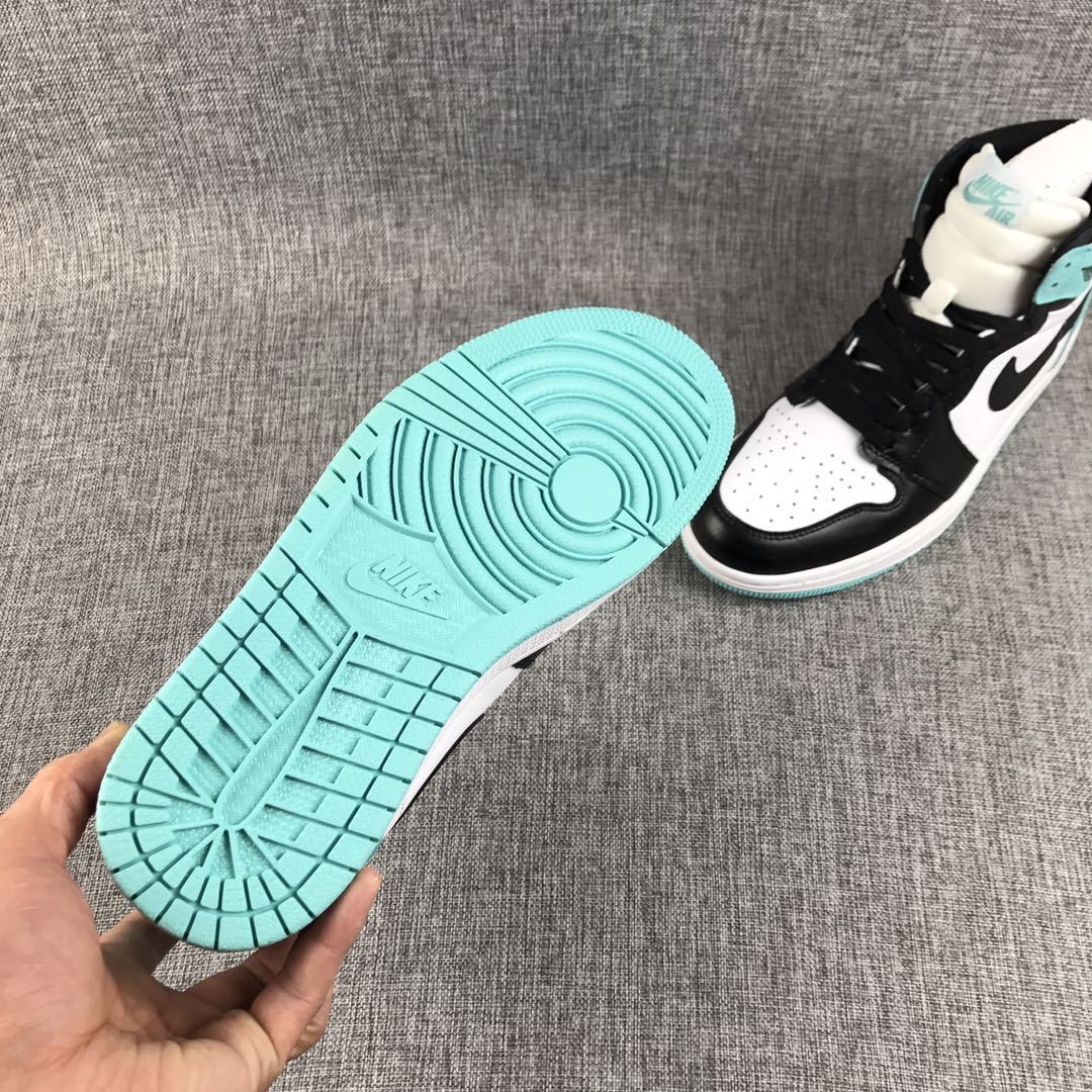 Air Jordan 1 High Mint Green Black White Sneakers - product image from the listing.