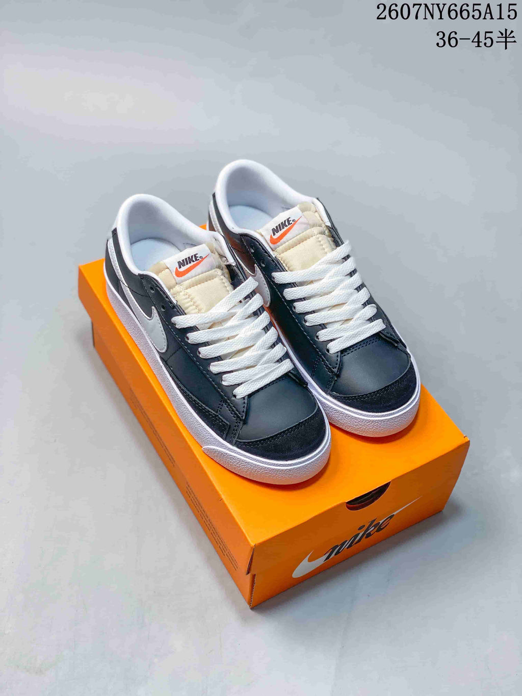 Nike Blazer Low Premium Black White CI9888-001 Trainers - product image from the listing.