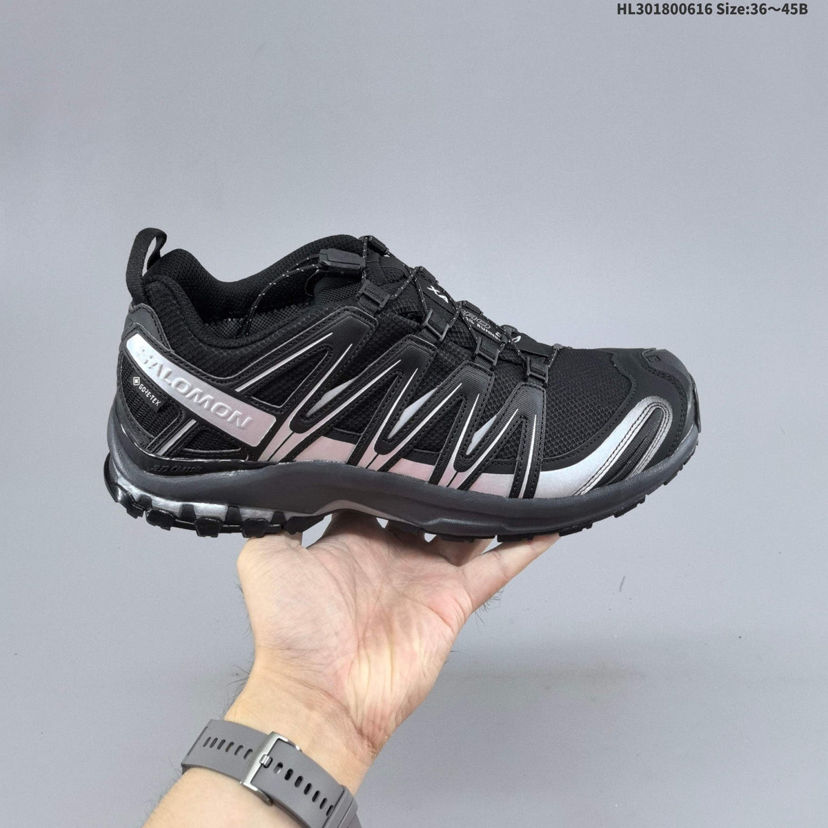 Salomon XA Pro 3D GTX Trail Shoes for Running, Black/Silver - product image from the listing.