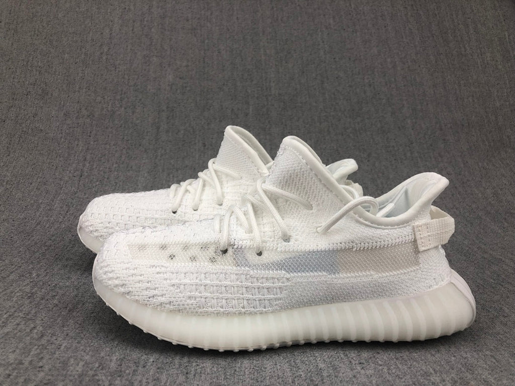 White Yeezy 350 V2 Kids Sneakers - product image from the listing.