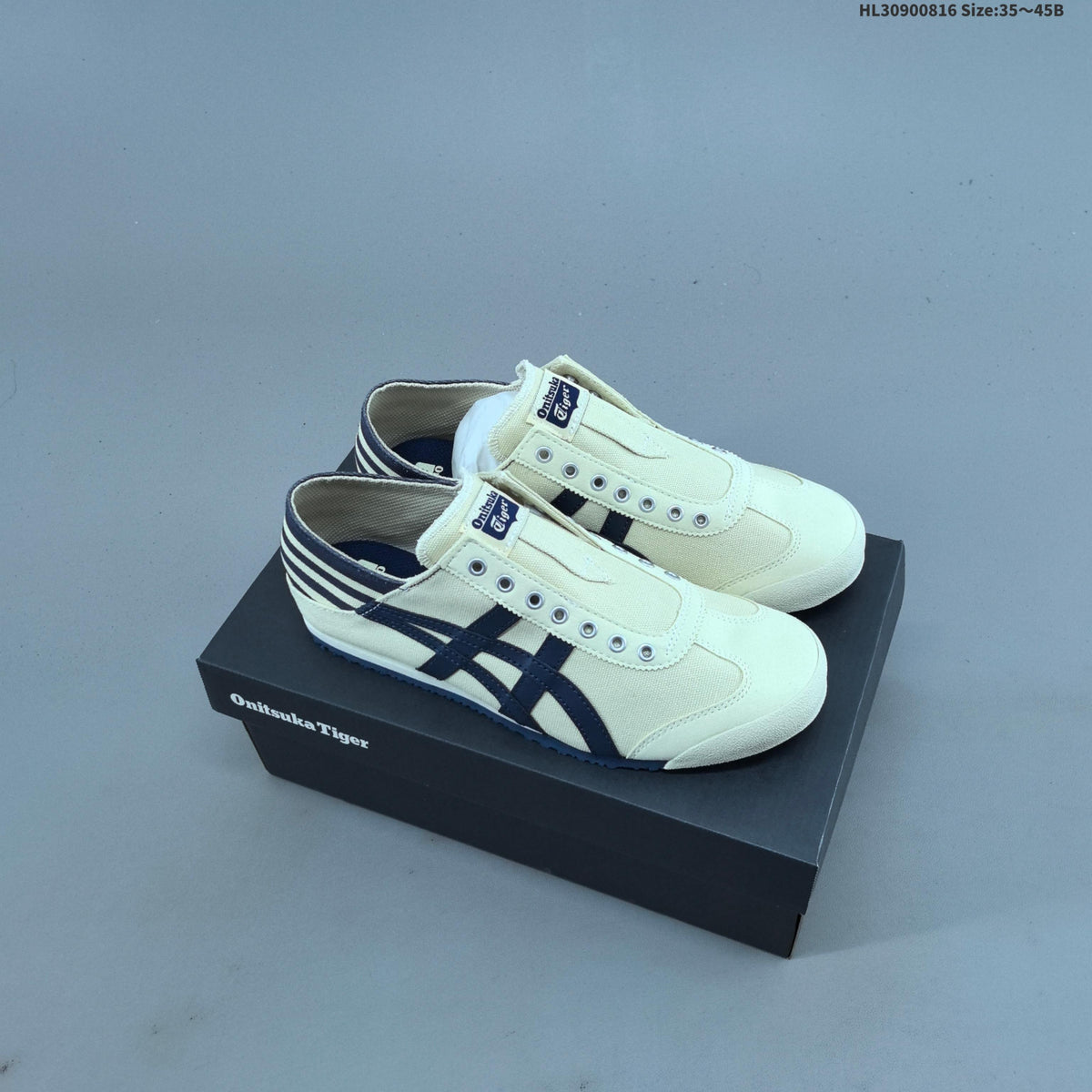 Onitsuka Tiger Mexico 66 SD Paraty Slip-On Trainers, Cream/Navy - product image from the listing.