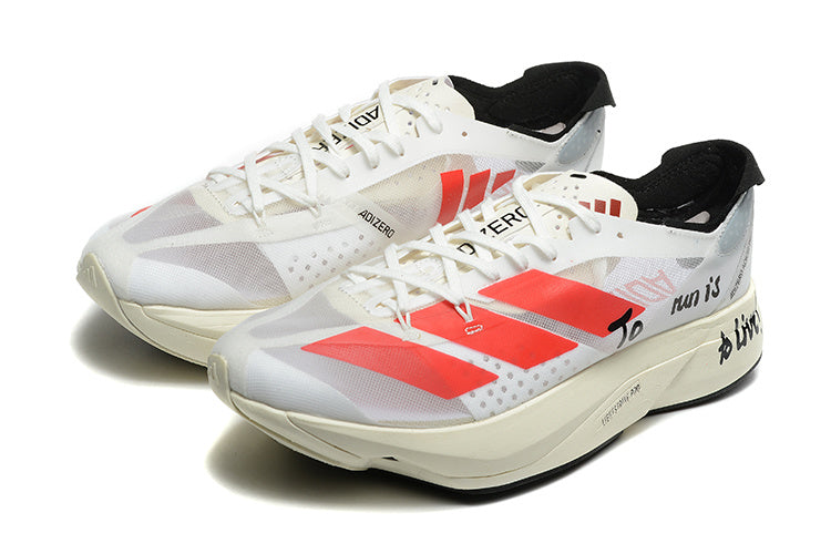 Adidas Adizero Adios Pro 3 Running Shoes in White Red - product image from the listing.