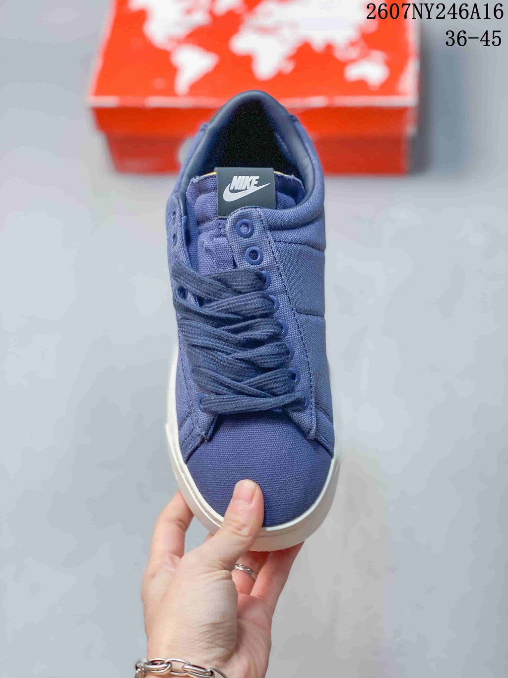 Nike Devin Booker Blazer Low Sneakers in Blue White 2607NY246A16 - product image from the listing.