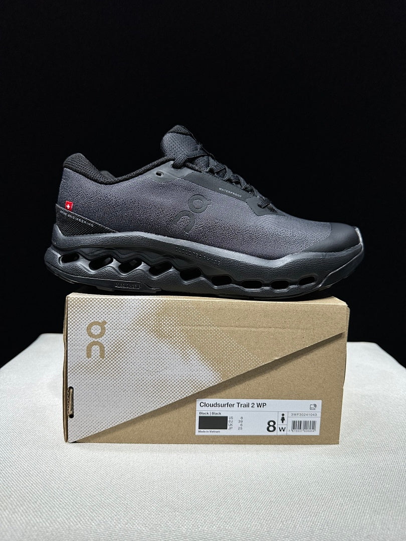 On Cloudsurfer Trail 2 Waterproof Trail Running Shoes, in Black - product image from the listing.