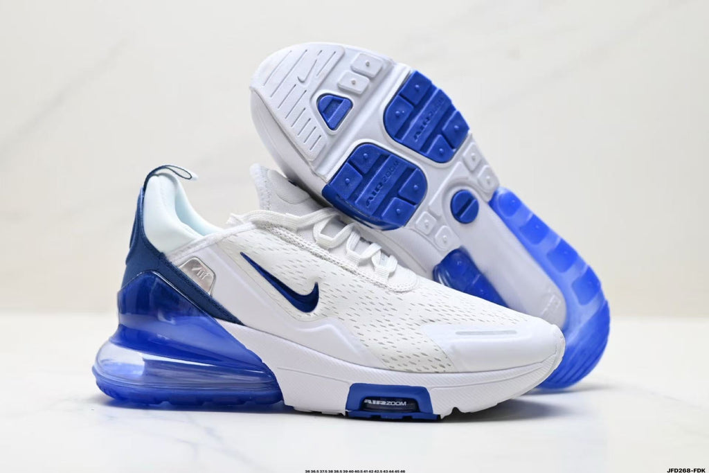 Nike Air Max 270 React Sneakers in White and Blue JFD268-FDK - product image from the listing.
