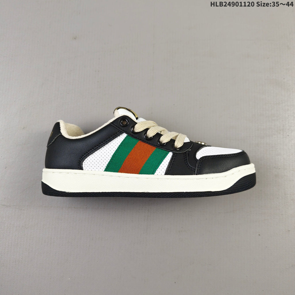 Black and White Gucci Screener Low-Top Sneakers - product image from the listing.
