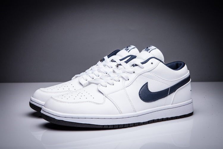 Air Jordan 1 Low White and Black Sneakers - product image from the listing.