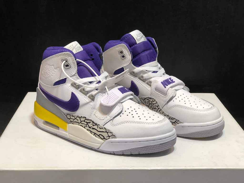 Air Jordan Legacy 312 Lakers White Purple Sneakers AT4040-157 - product image from the listing.