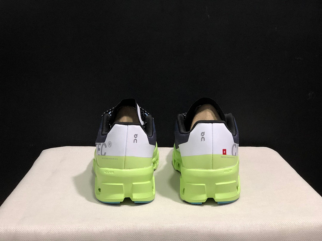 Navy and Lime On Cloudmonster Running Shoes - product image from the listing.