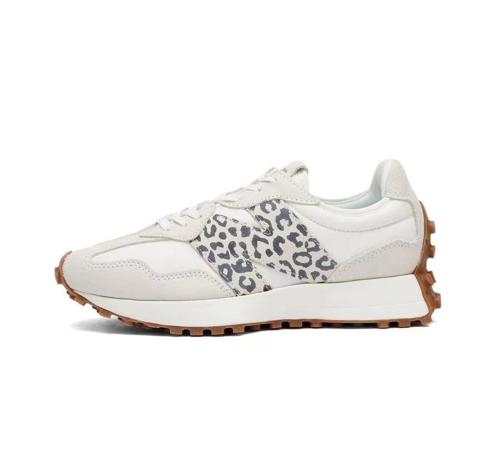 New Balance MS327PJ Trainers, White and Leopard Print - product image from the listing.