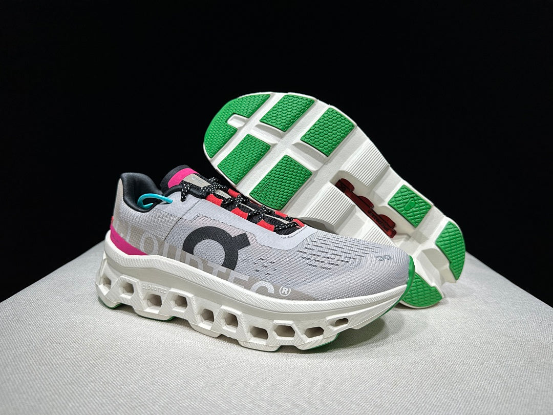 Gray and Brown On Cloudmonster Running Shoes - product image from the listing.