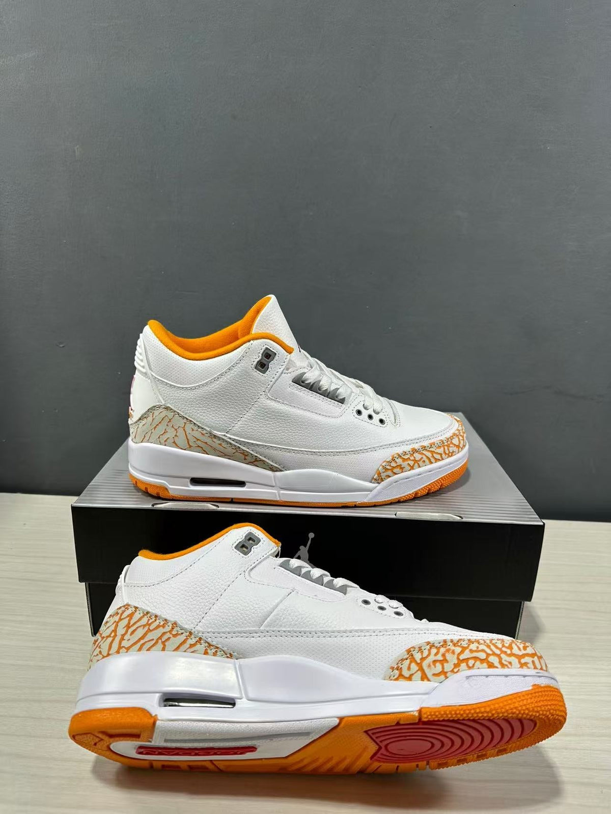 Air Jordan 3 Retro White Orange Peel Sneakers CK9246-101 - product image from the listing.