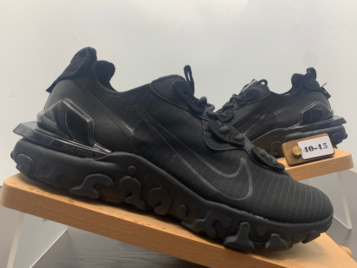 Nike React Black Grid-Textured Trainers - product image from the listing.