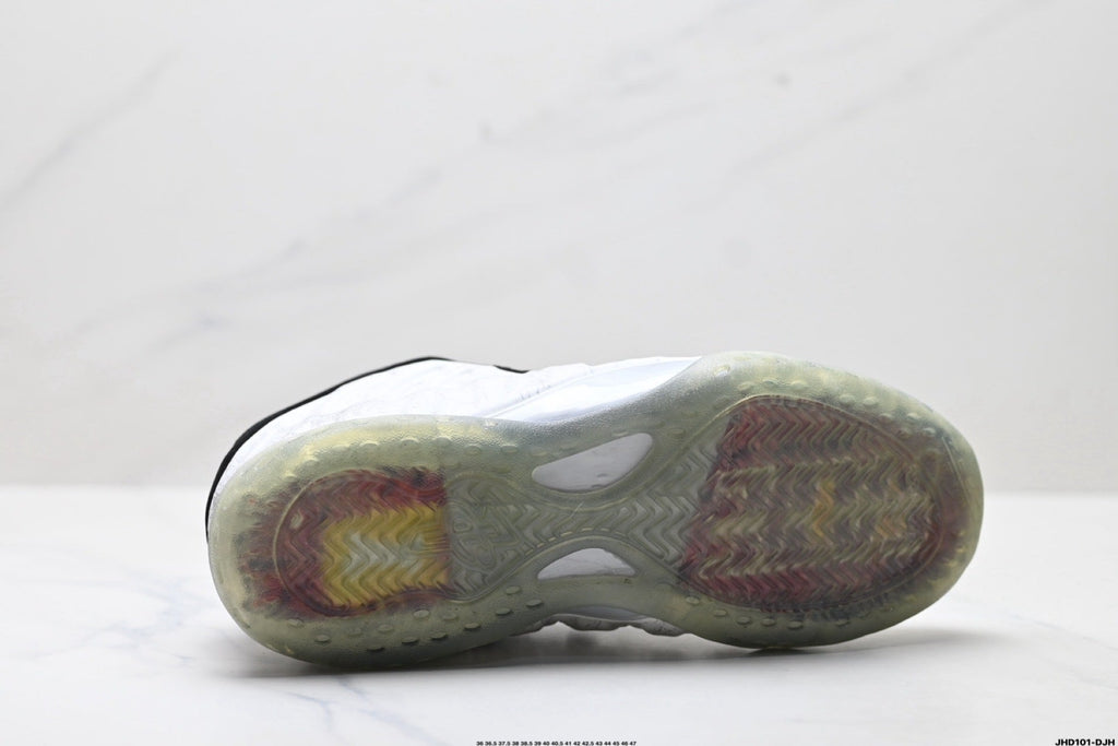 Nike Air Foamposite One Penny Sneakers in Black White Orange - product image from the listing.