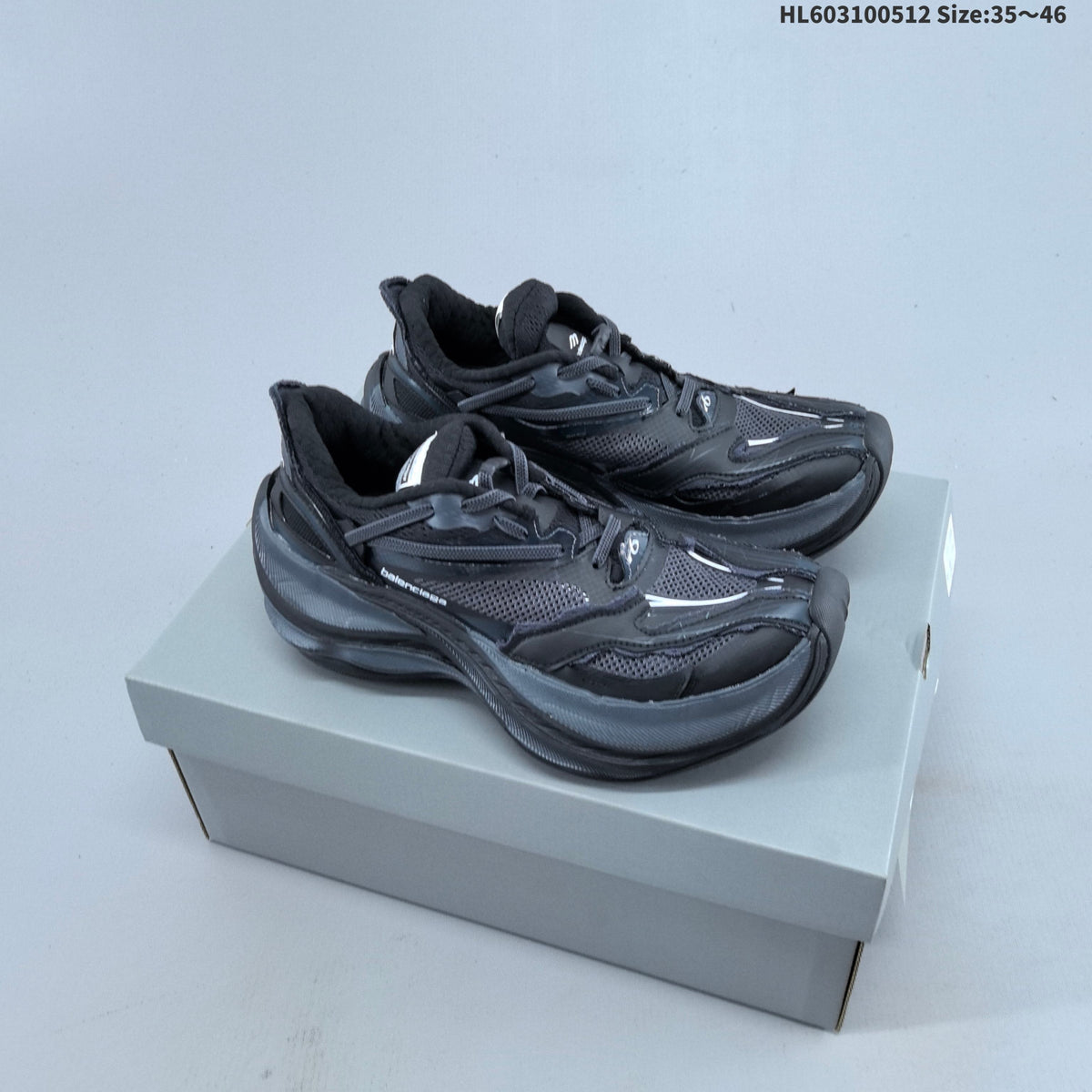 Charcoal Gray Balenciaga Triple S 2 Sneaker - product image from the listing.