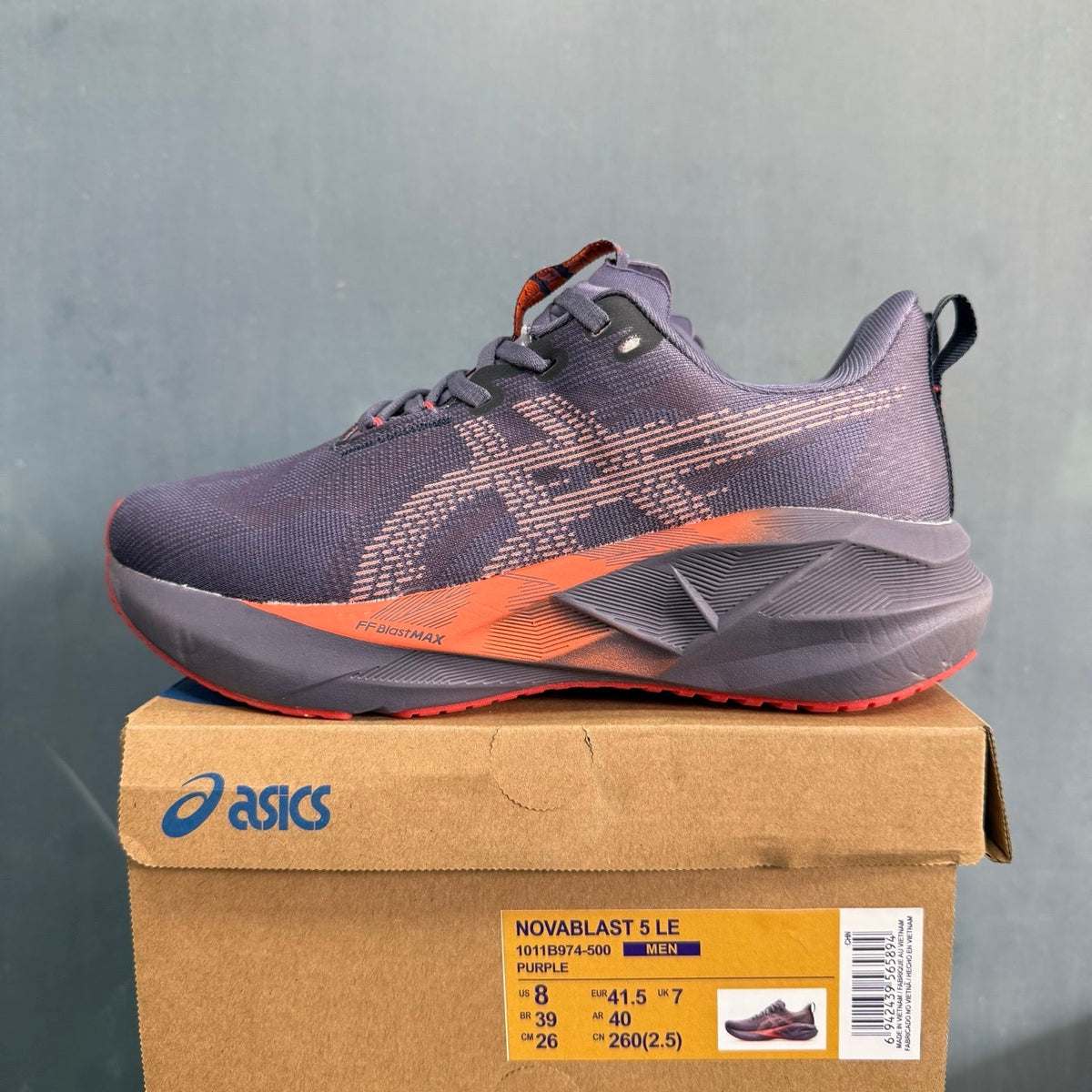 ASICS NOVABLAST 5 L.E. Running Shoes, in Gray Purple - product image from the listing.