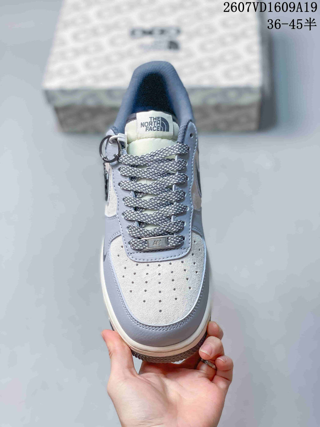 Nike Air Force 1 Low North Face Sneakers in Blue Gray - product image from the listing.