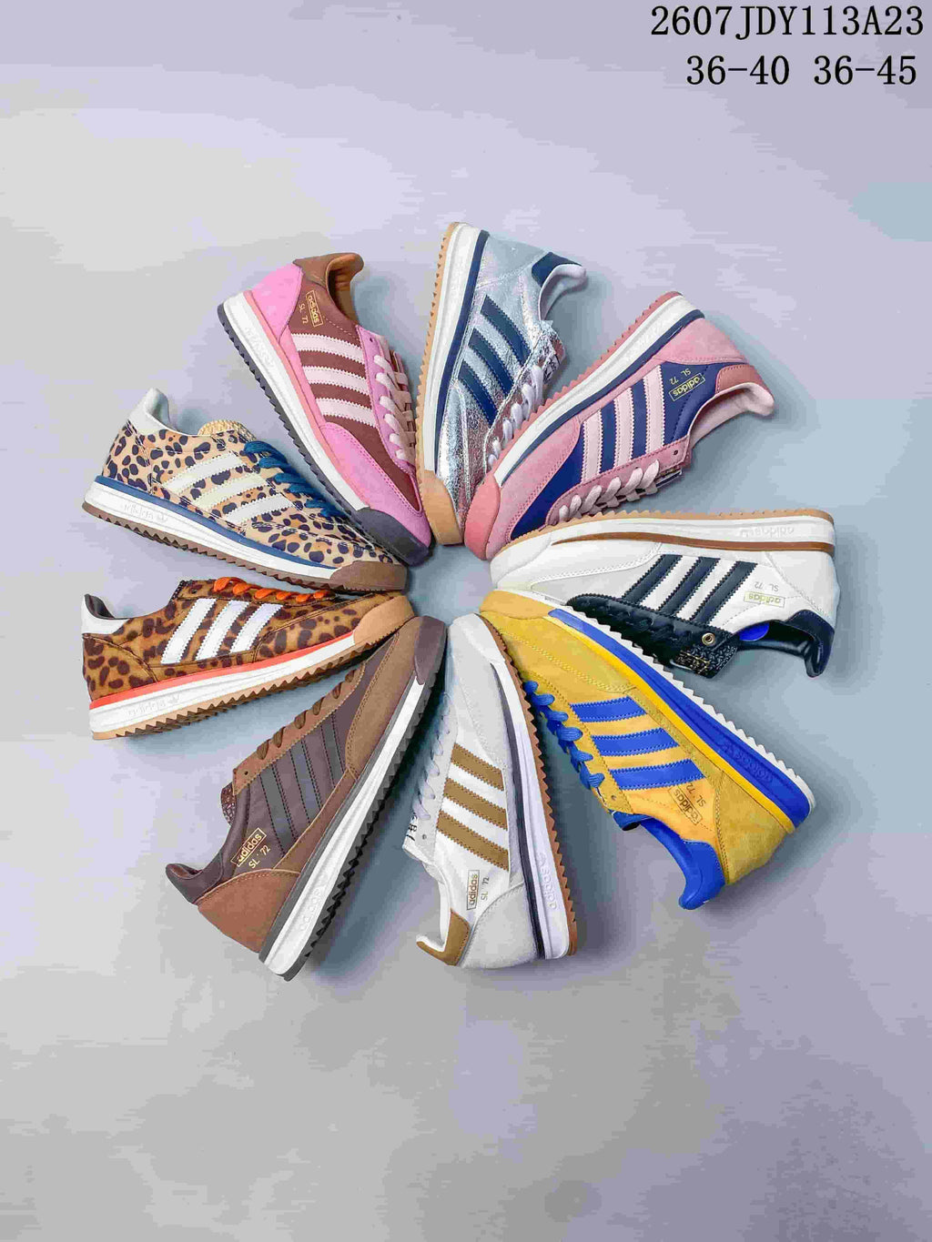 adidas SL 72 Trainers, Multiple Colorways, Style 2607 JDY113A23 - product image from the listing.
