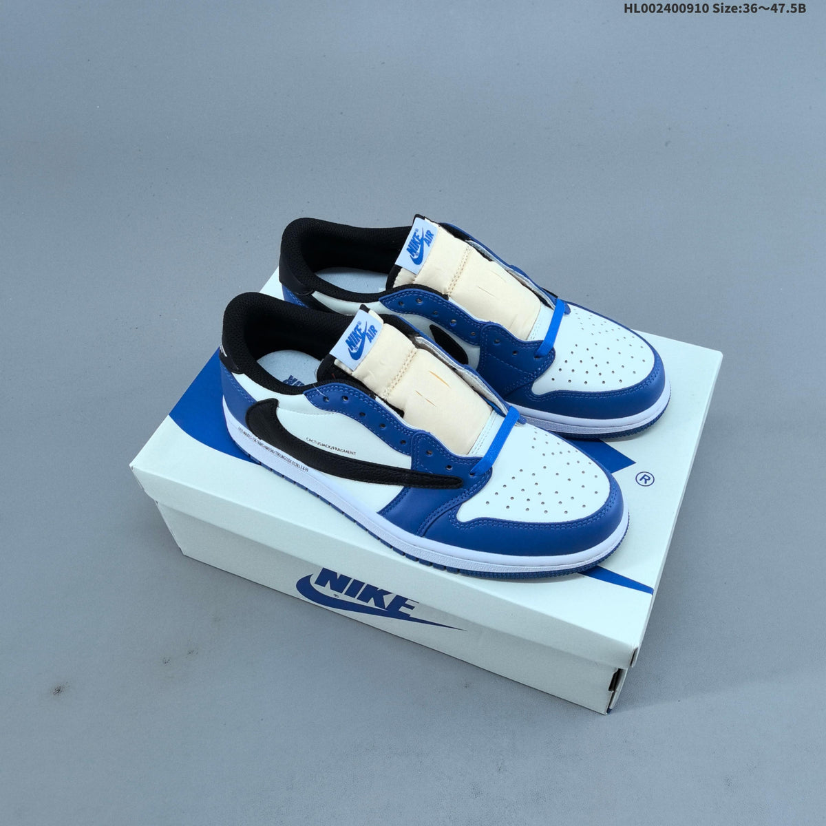 Nike Air Jordan 1 Low OG SP Travis Scott Fragment in Blue - product image from the listing.