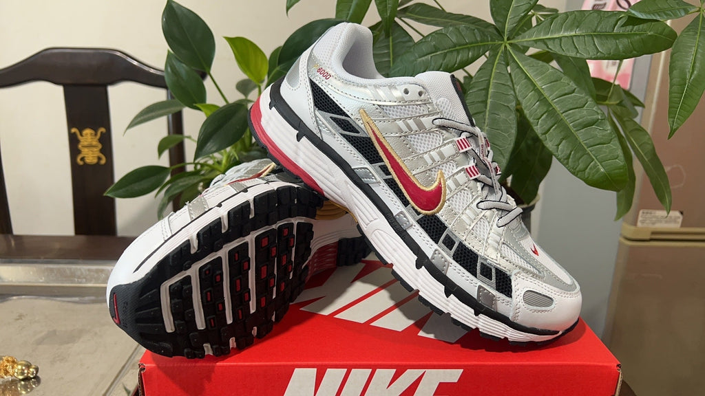 Nike P-6000 Sneakers in White Black Red BV1021-101 - product image from the listing.