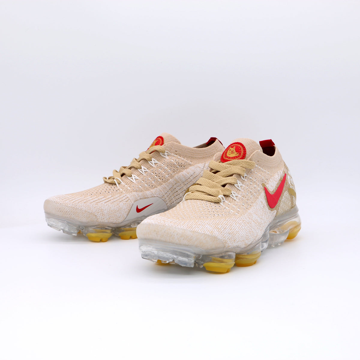Nike Air VaporMax 2019 Lunar New Year Sneakers in Beige Gold BQ7037-0019 - product image from the listing.