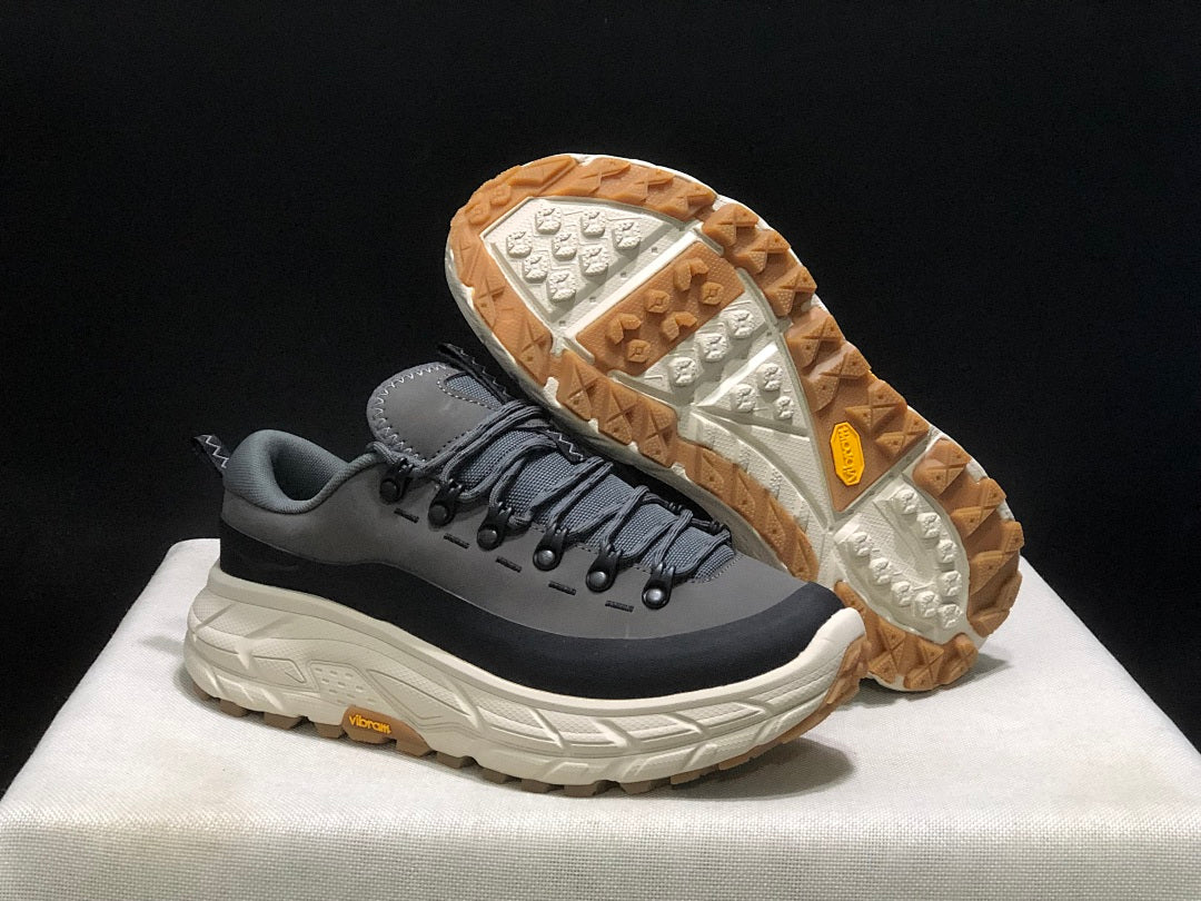 Gray and Black HOKA Tor Summit Trail Shoes - product image from the listing.