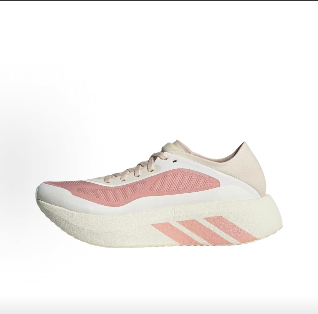 White and Pink Three-Stripe Trainers - product image from the listing.