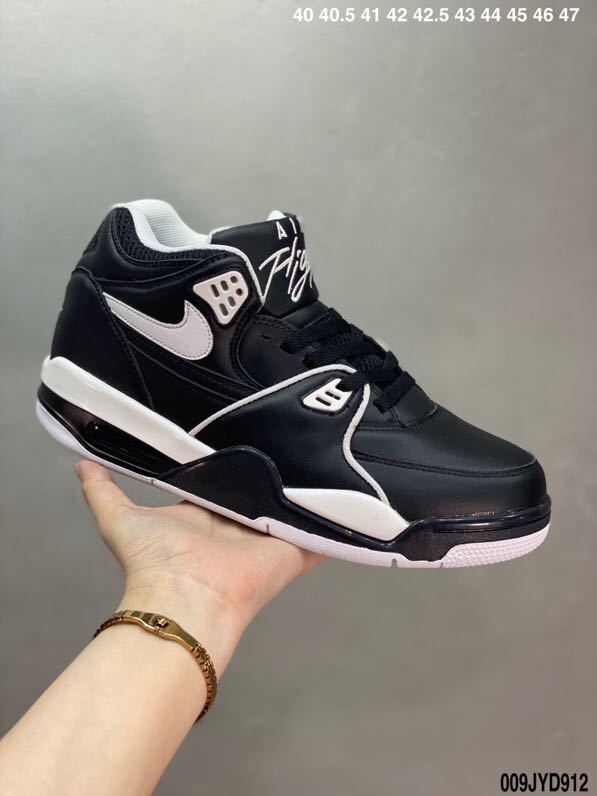 Nike Air Flight Basketball Sneakers in Black and White - product image from the listing.
