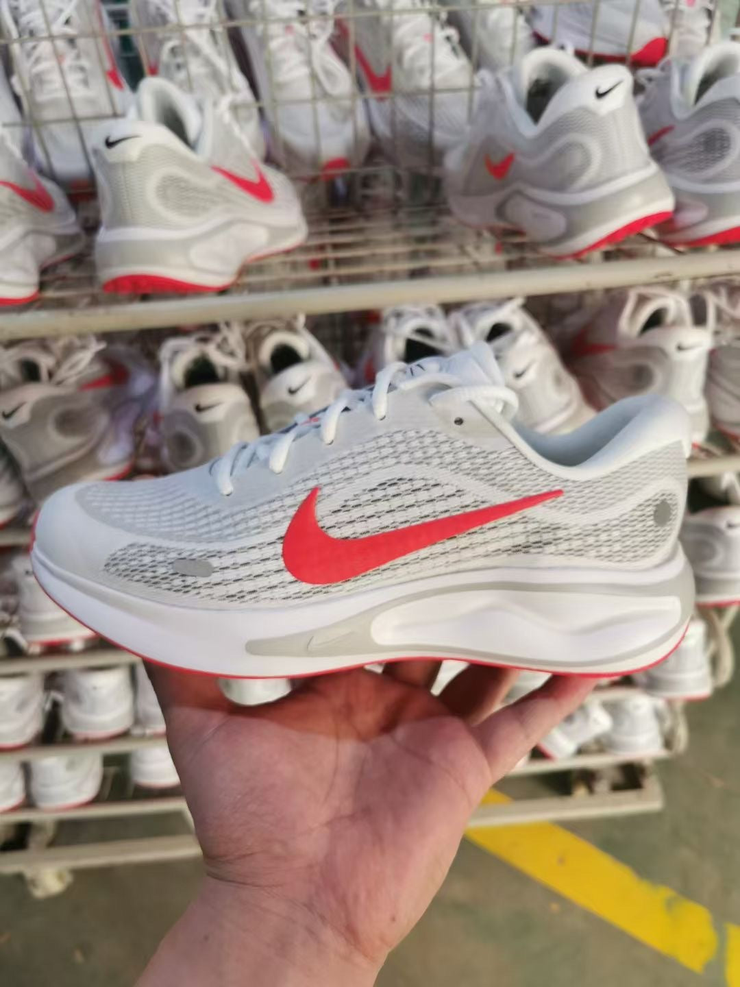Nike Journey Run FN0228-106 Running Shoes in White Red - product image from the listing.