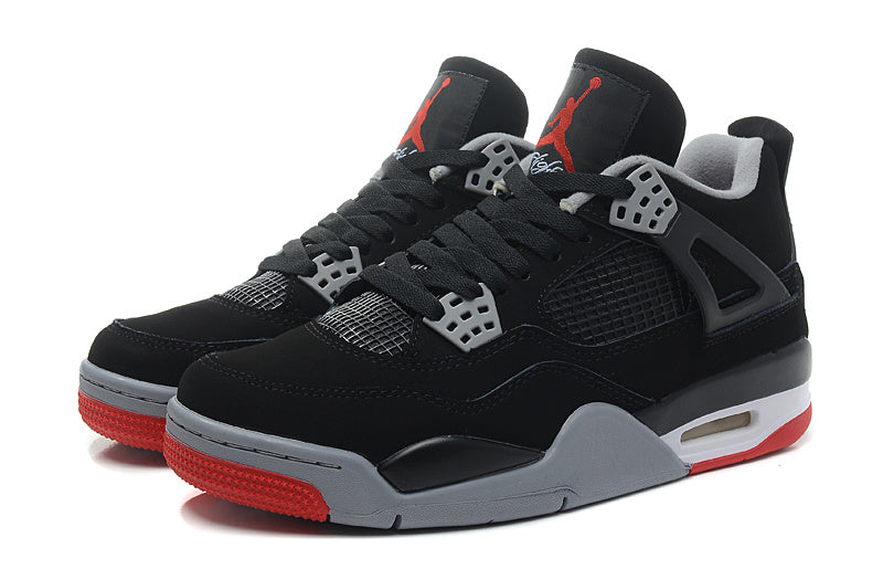 Jordan 4 Retro Basketball Shoes in Black/Red - product image from the listing.