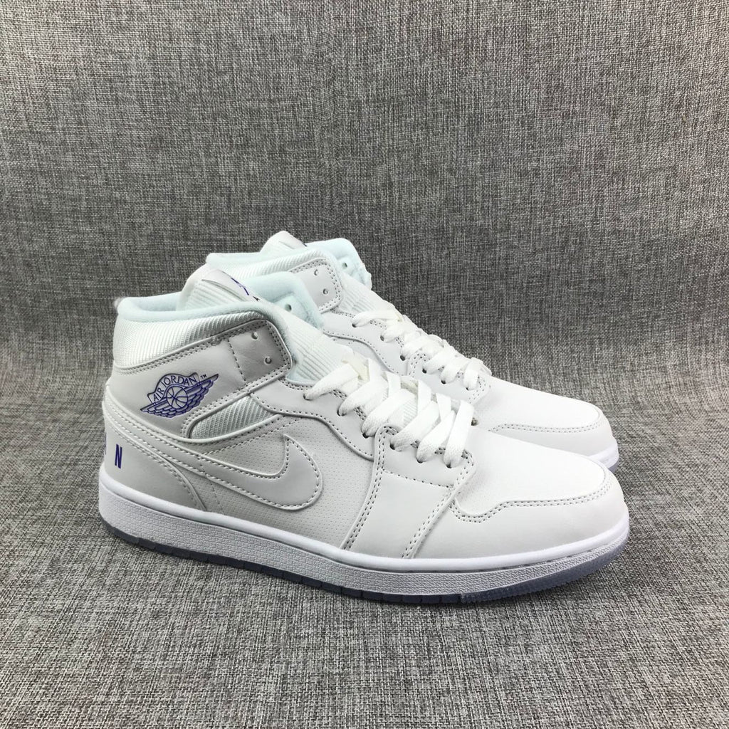 White Sneakers with Translucent Outsole - Air Jordan 1 Mid - product image from the listing.