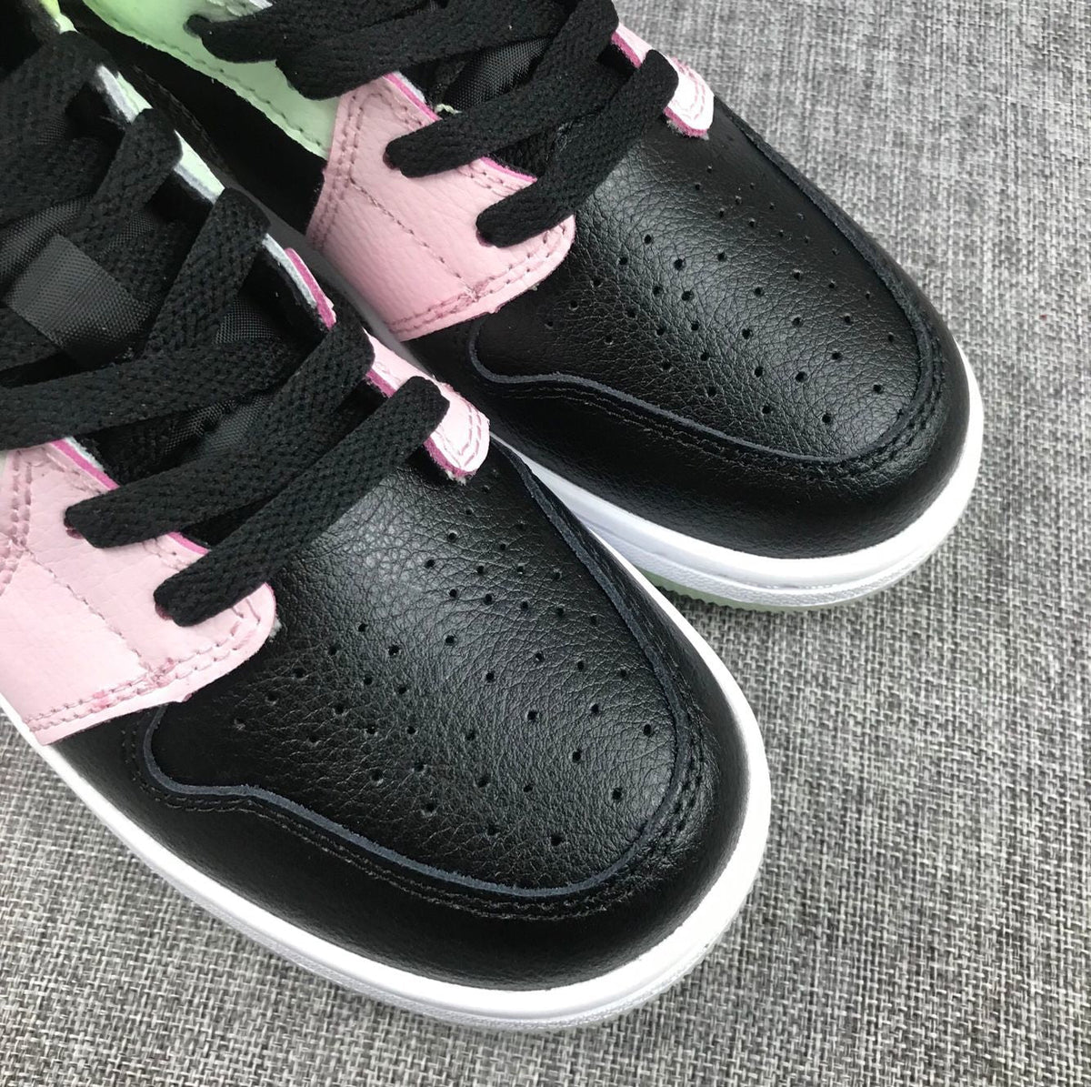 Air Jordan 1 Mid Sneakers Black Red Green Pink AV5174-076 - product image from the listing.