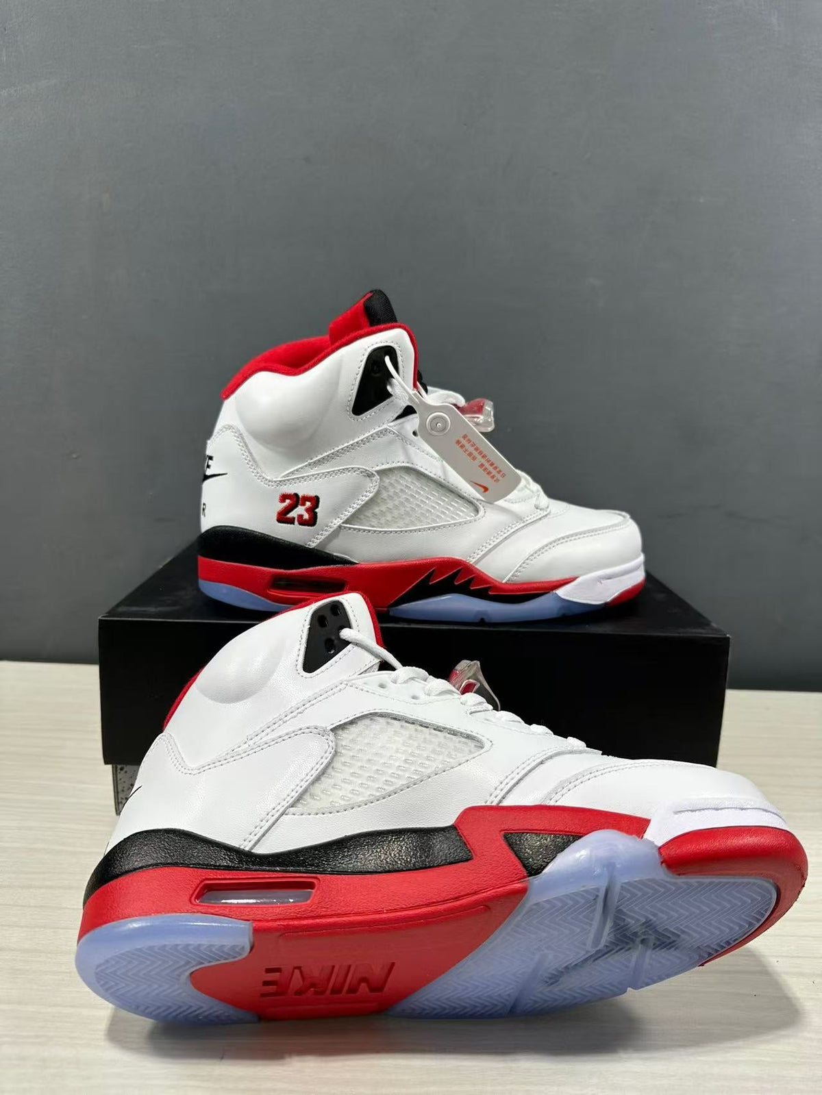 Air Jordan 5 Fire Red White Black HQ7978-101 - product image from the listing.