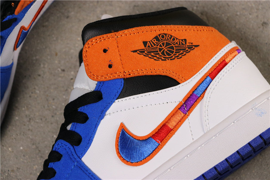 Jordan 1 High Sneakers in Blue Orange White 852542-146 - product image from the listing.