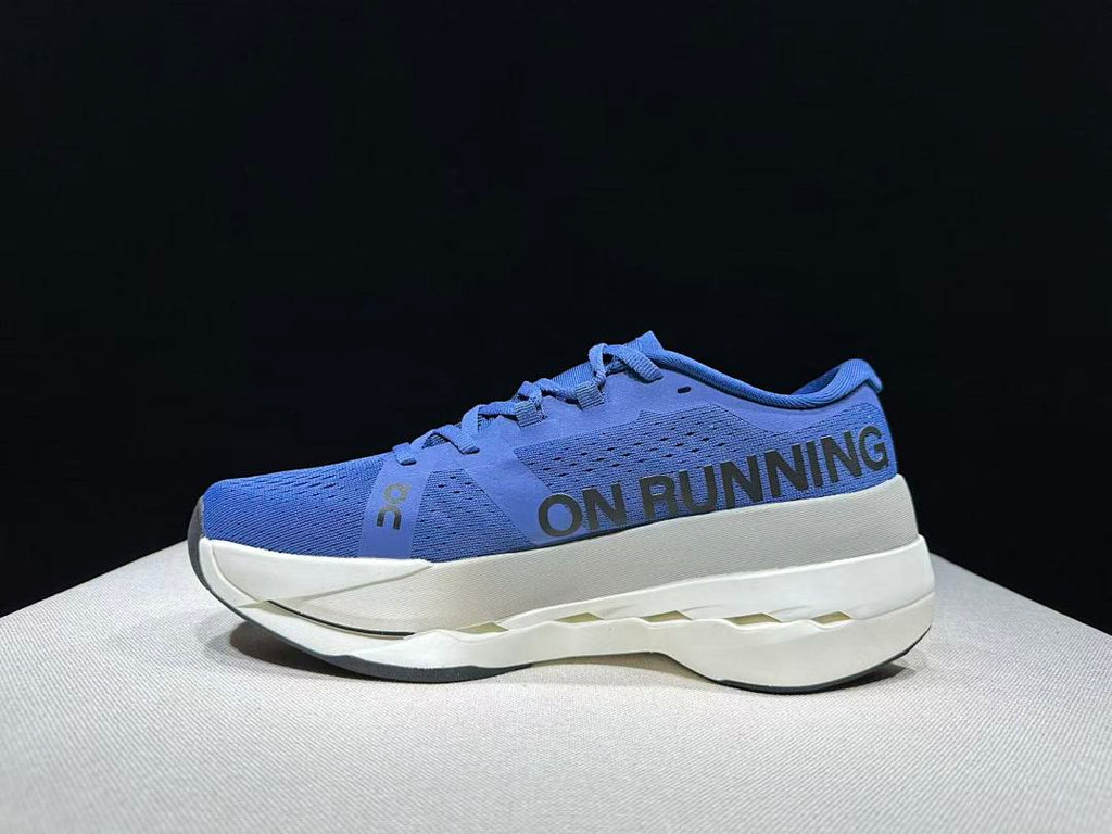 On Cloudboom Max Running Shoes, in Blue and White - product image from the listing.