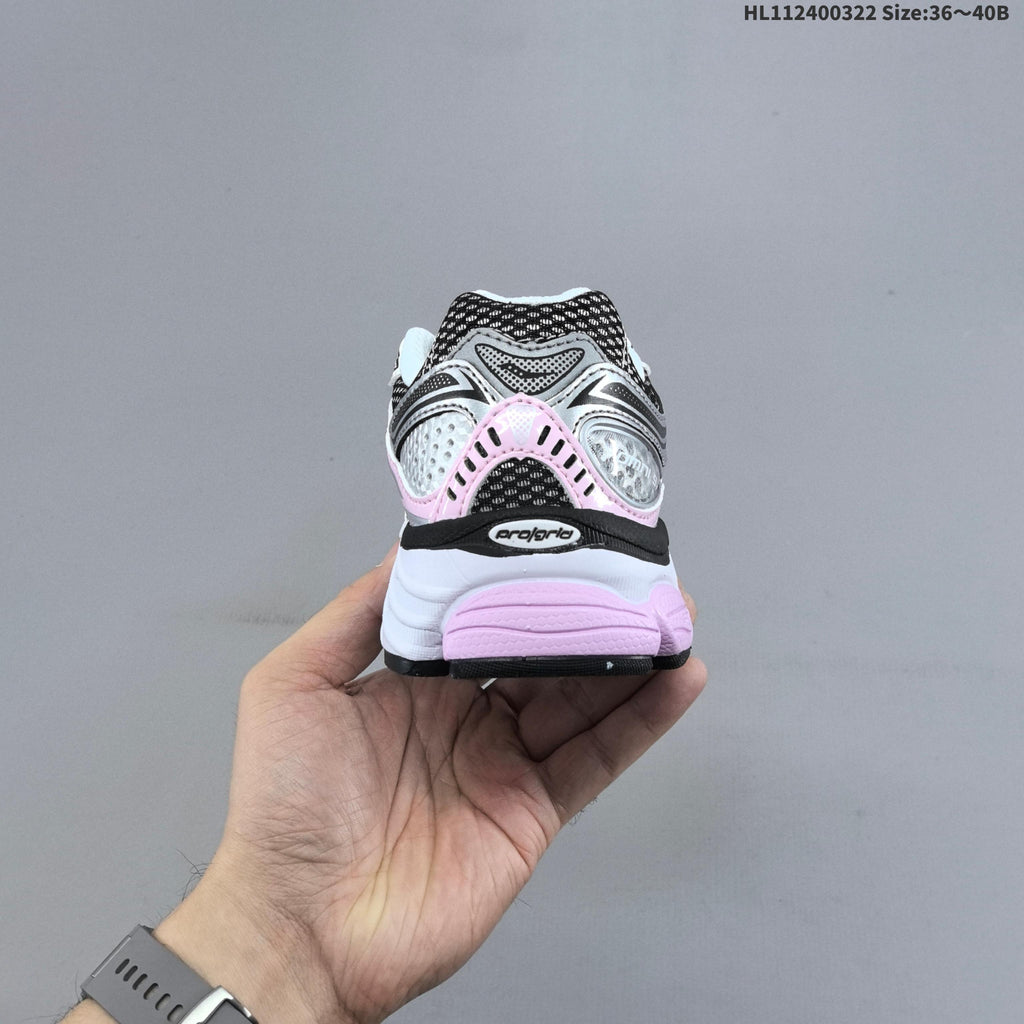 Saucony ProGrid Omni 9 Sneakers in White, in Silver & Pink - product image from the listing.