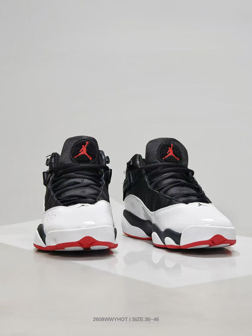 Jordan 6-12 Sneakers in Black White Red - product image from the listing.