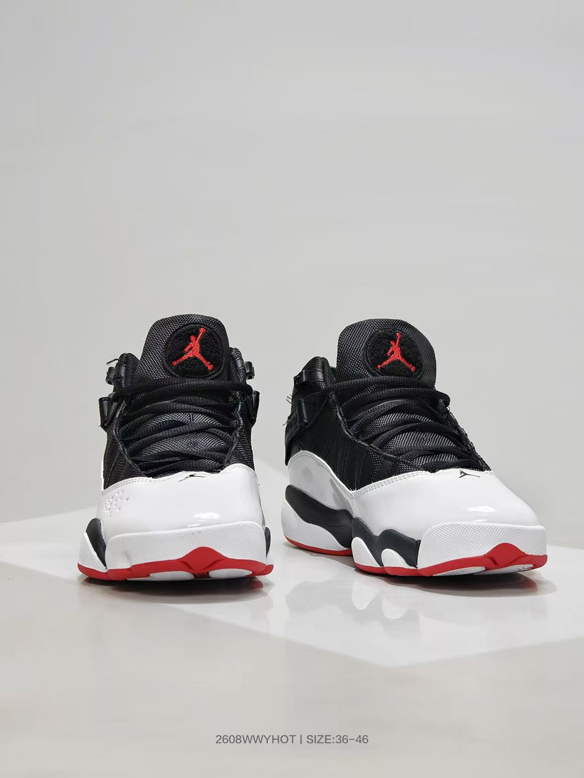 Jordan 6-12 Sneakers in Black White Red - product image from the listing.