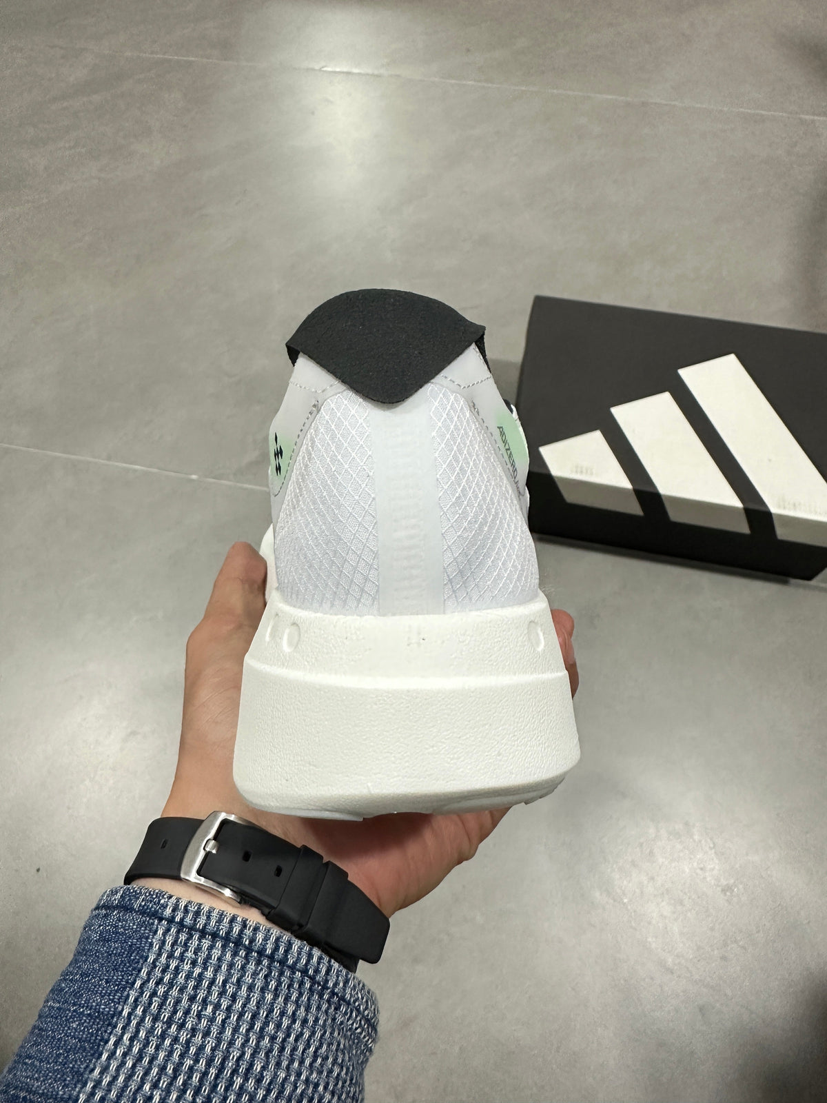 Adidas Adizero Lightstrike Pro Running Shoes in White Teal - product image from the listing.