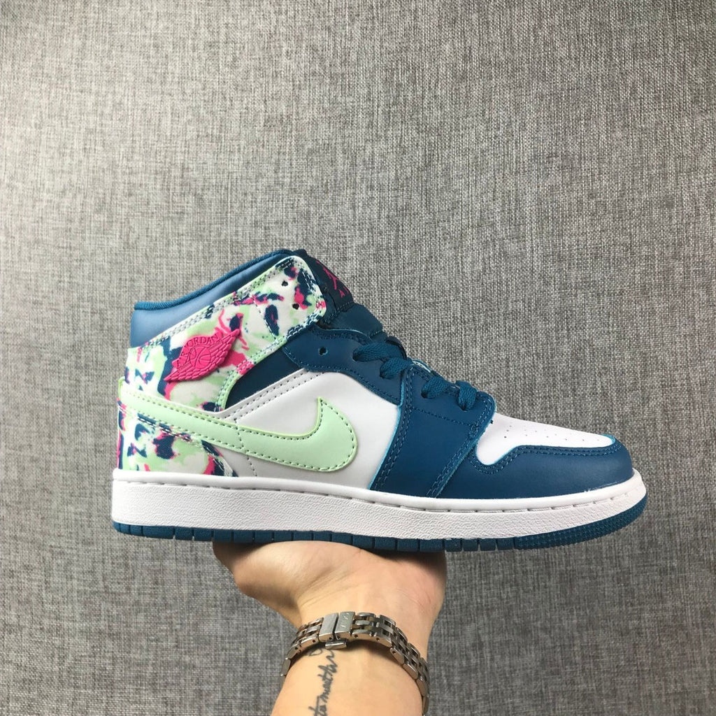 Air Jordan 1 Mid Hawaii High-Top Sneakers in Multicolor - product image from the listing.