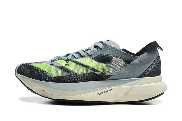 Adizero Adios Pro Running Shoes in Gray and Neon in Green - product image from the listing.