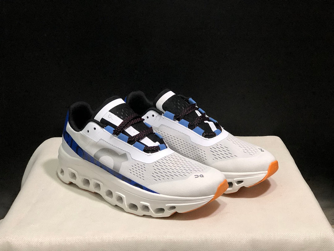 On Cloudmonster Sneakers in Mist in White and Blue - product image from the listing.