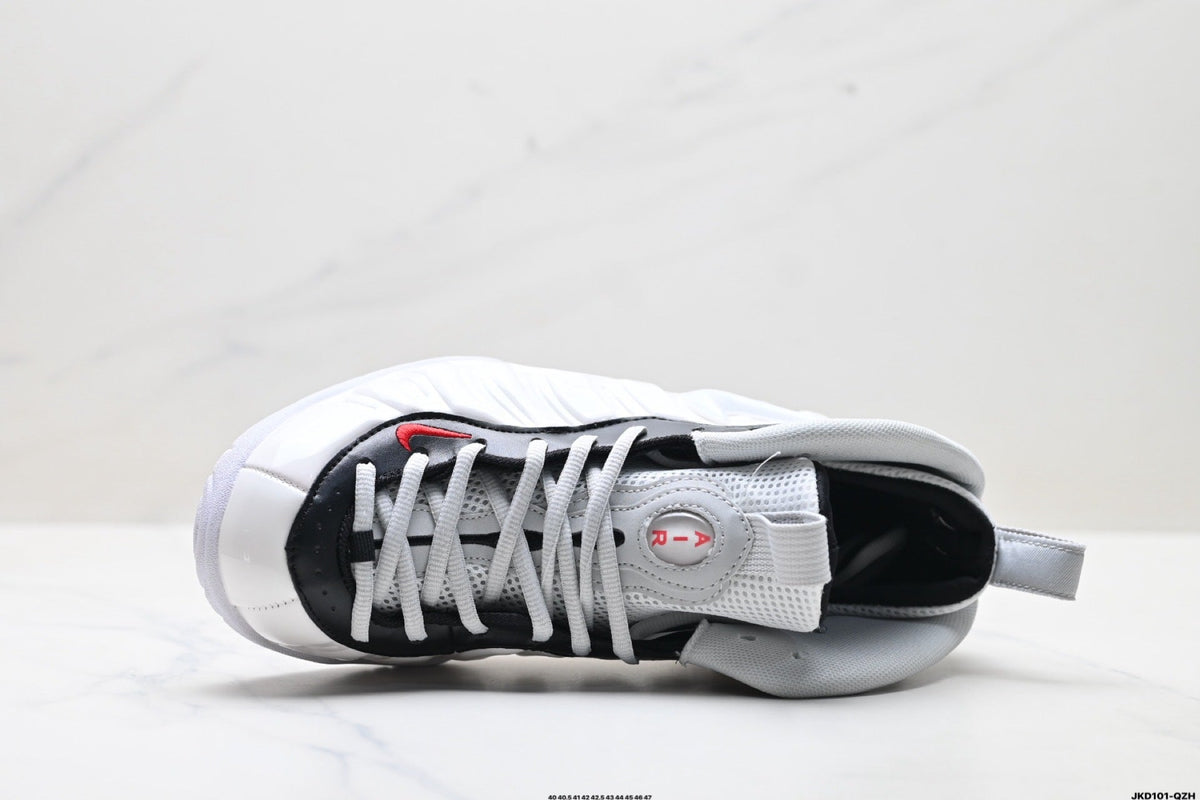 Nike Air More Uptempo Basketball Sneakers in White and Black - product image from the listing.