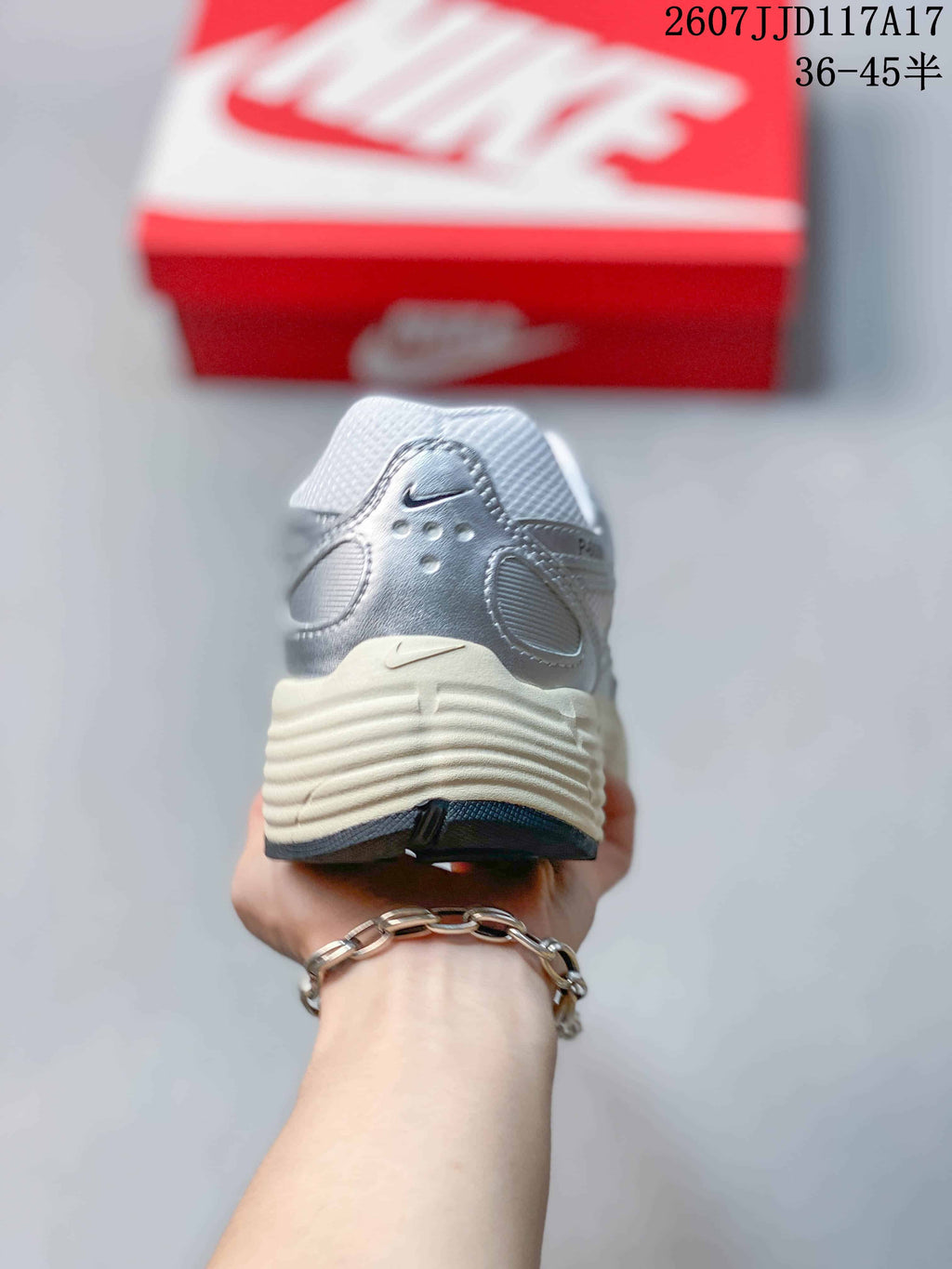 Nike P-6000 Sneakers in White Silver 2607JJD117A17 - product image from the listing.