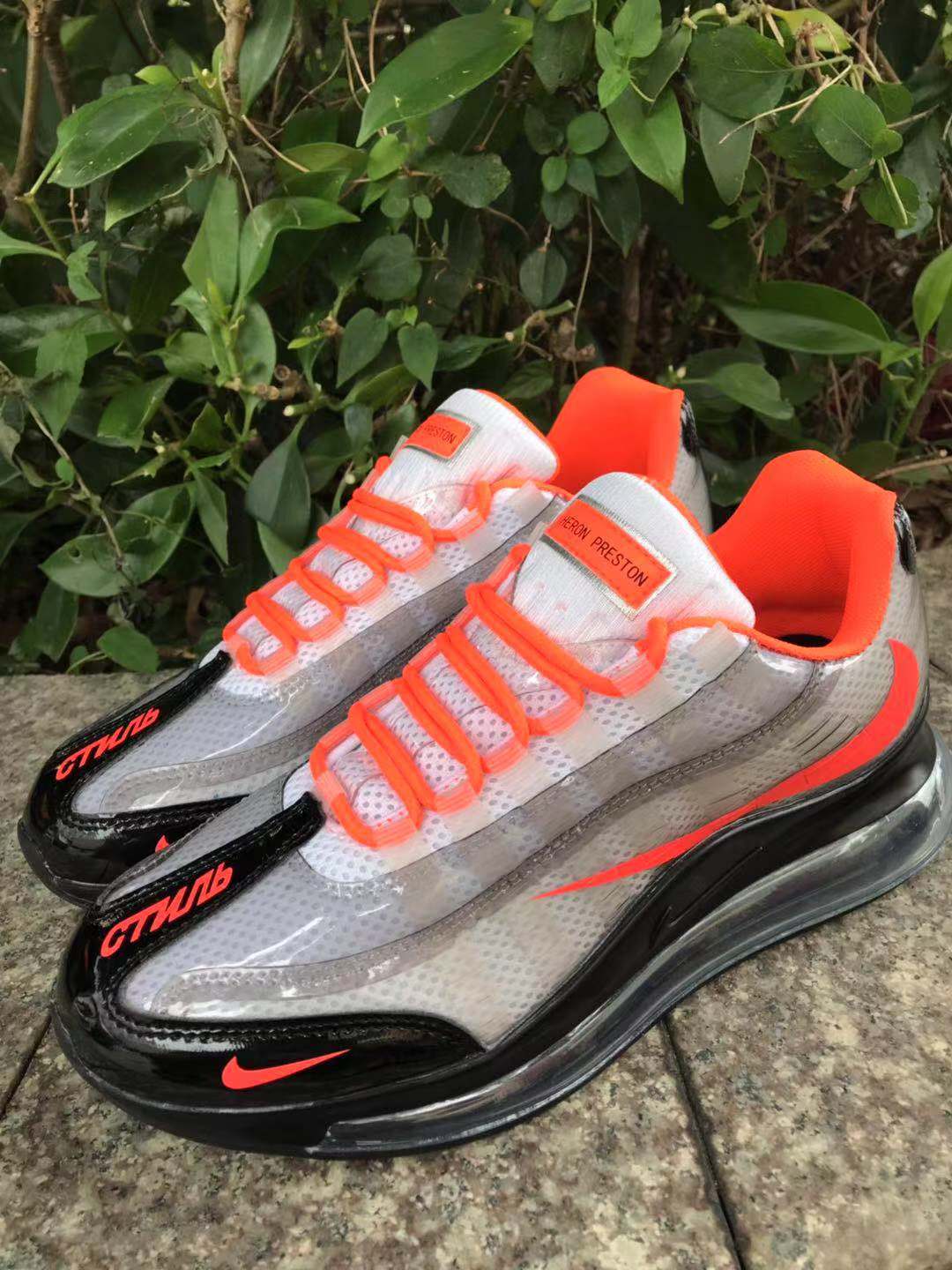 Nike Air Max 720 Sneakers in White Black Bright Orange - product image from the listing.