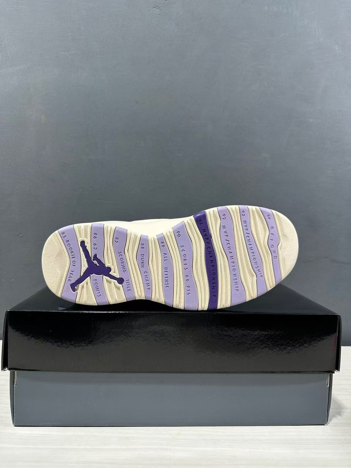 Air Jordan 10 Hydrangeas Sneakers White Purple IQ0388-101 - product image from the listing.